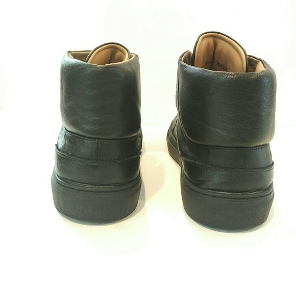 Bally Hexy Men's Hightop Sneaker Black Leather 11d - Picture 5 of 8
